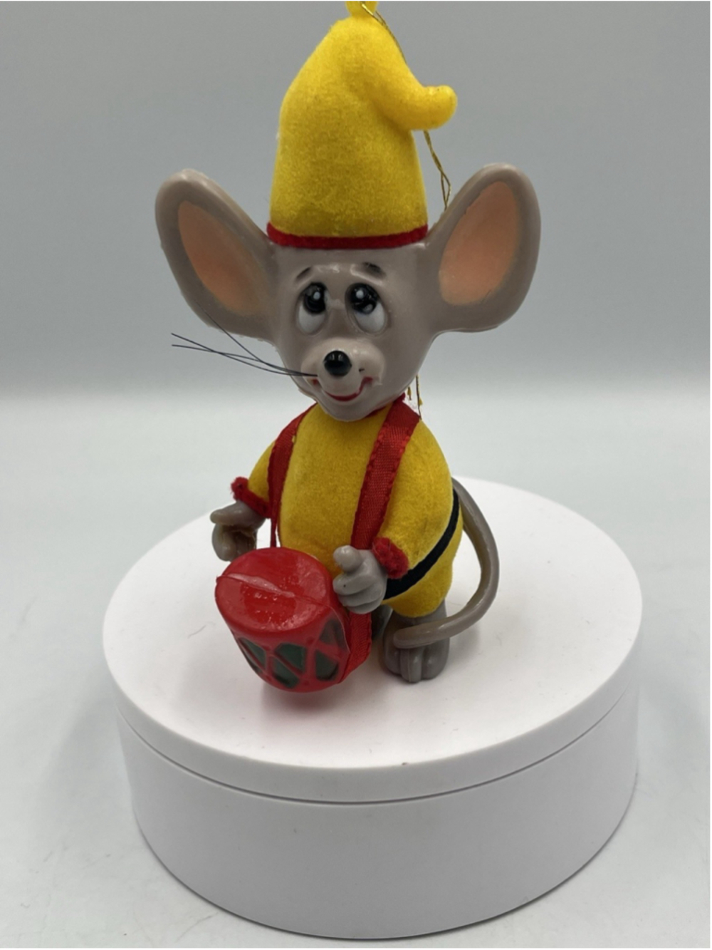 VINTAGE 1979 JASCO MERRY MICE FLOCKED DRUMMER BOY MOUSE CHRISTMAS ORNAMENT